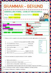 GRAMMAR - GERUND FORM - RULES AND EXERCISES