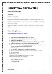 English Worksheet: INDUSTRIAL REVOLUTION
