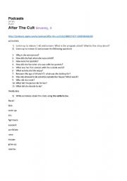 English Worksheet: TedTalks: After The Cult Sincerely, X
