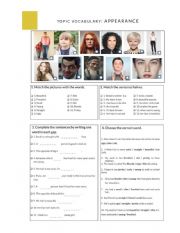English Worksheet: Appearance