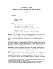 English Worksheet: Theatre in Debate Between Lucian of Samosata and Tertullian