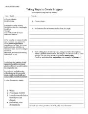 English Worksheet: Scaffolded Poetry: Imagery