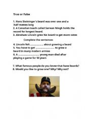 English Worksheet: Beards