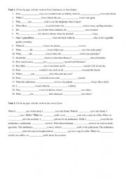 English Worksheet: Past Simple vs Past Continious tasks