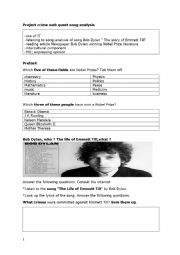 English Worksheet: song analysis the death of Emmett Till