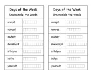 Days worksheet