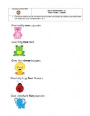 English Worksheet: numbers