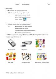 English Worksheet: Pocket money