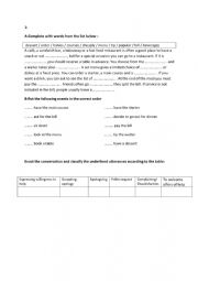 English Worksheet: Eating out