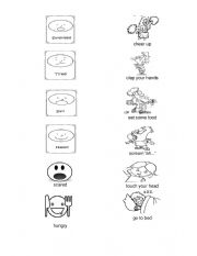 If You�re Happy and You Know It Song Worksheet-match activity