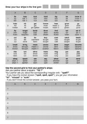 English Worksheet: IRREGULAR VERBS - BATTLESHIP GAME