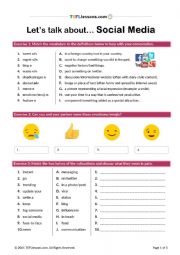 English Worksheet: Social Media Lesson