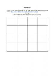 English Worksheet: Present perfect bingo