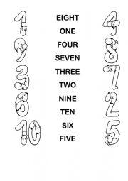 English Worksheet: number 1-10