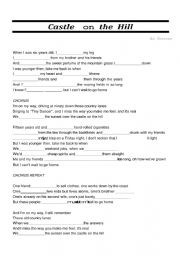 English Worksheet: Castle on the Hill by Ed Sheeran