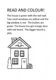 English Worksheet: House coloring