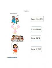 English Worksheet: verb can