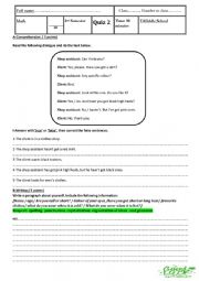 English Worksheet: quiz