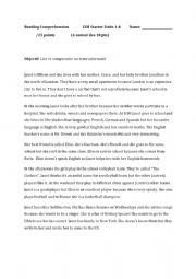 English Worksheet: Reading practice present simple