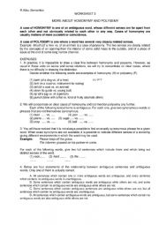 English Worksheet: homonymy and polysemy