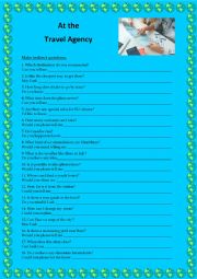 English Worksheet: Indirect questions - Travel Agency