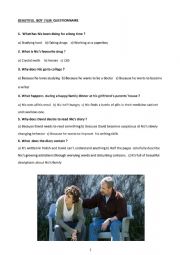 BEAUTIFUL BOY film QUESTIONNAIRE