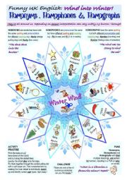 English Worksheet: Funny English: WINTER Homonyms, Homophones & Homographs