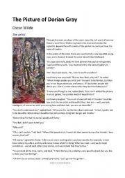 English Worksheet: The Picture of Dorian Gray (Chapter One)