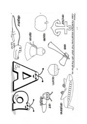English Worksheet: letter A  picture