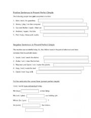 English Worksheet: Present Perfect Simple