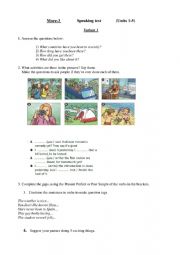 More 3 Speaking test (Units 1-5)