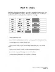 English Worksheet: Vocabulary related to jobs