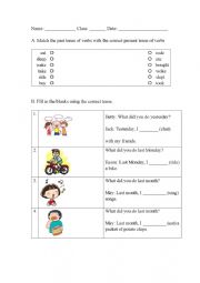 English Worksheet: What did you do last weekend?