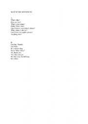 English Worksheet: Match sentences
