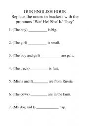 Personal Pronouns Worksheet