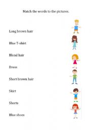 English Worksheet: Clothes and Physical Description