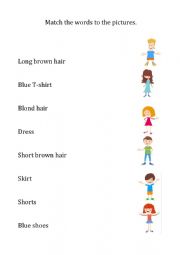 English Worksheet: Clothes and Physical Description