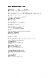 English Worksheet: Justin Timberlake cry me a river