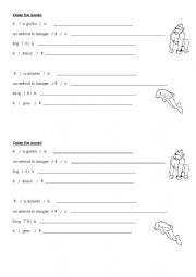 English Worksheet: Guided Writing - Animals