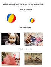 English Worksheet: Toys description reading