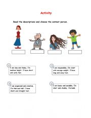 English Worksheet: Physical appearance 