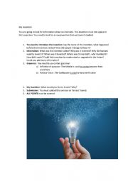 English Worksheet: my invention