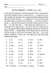 English Worksheet: Let me introduce myself