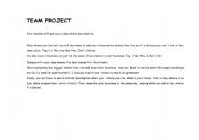 English Worksheet: TEAM PROJECT 