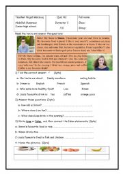 English Worksheet: food and drink