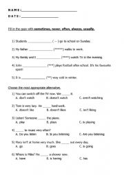 English Worksheet: Simple Present - Present Continuous worksheet
