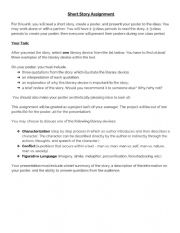 English Worksheet: Short Story Project