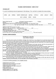 English Worksheet: reading comprehension - simple past