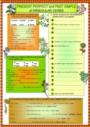 English Worksheet: PRESENT PERFECT and PAST SIMPLE (IRREGULAR VERBS)