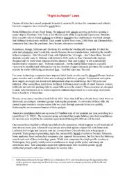 English Worksheet: Right to Repair Laws